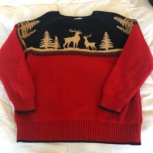 Janie & Jack deer sweater size 5 100% cotton